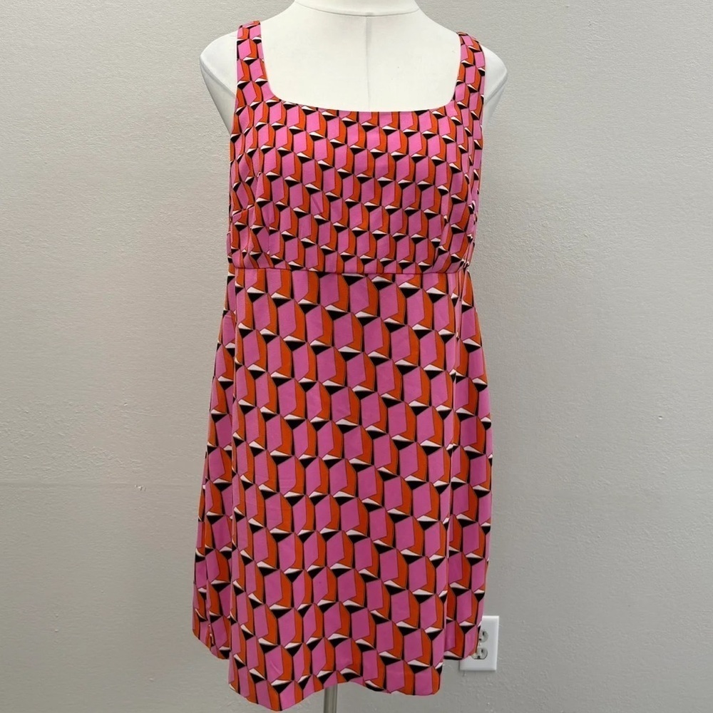 Diane Von Furstenberg X Target Pink & Orange Geometric Mini Dress - Size 18